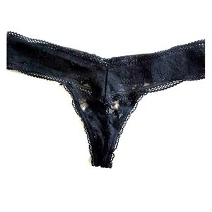 Victoria Secret Black Lace Thong